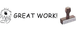 Teacher Rubber Stamp-GREAT WORK WOOD_GREAT_WORK