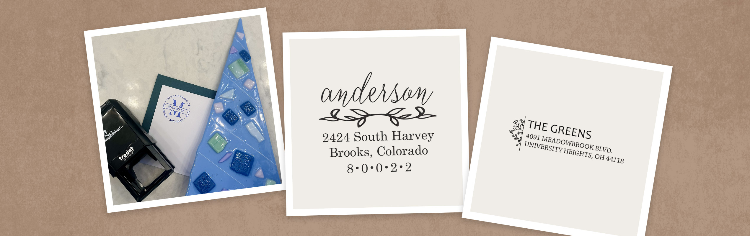 Designer & Monogram Address Stamps