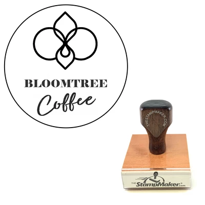 Coffee Sleeve Logo Stamp, Custom Logo Rubber Stamp, Barista Stamp