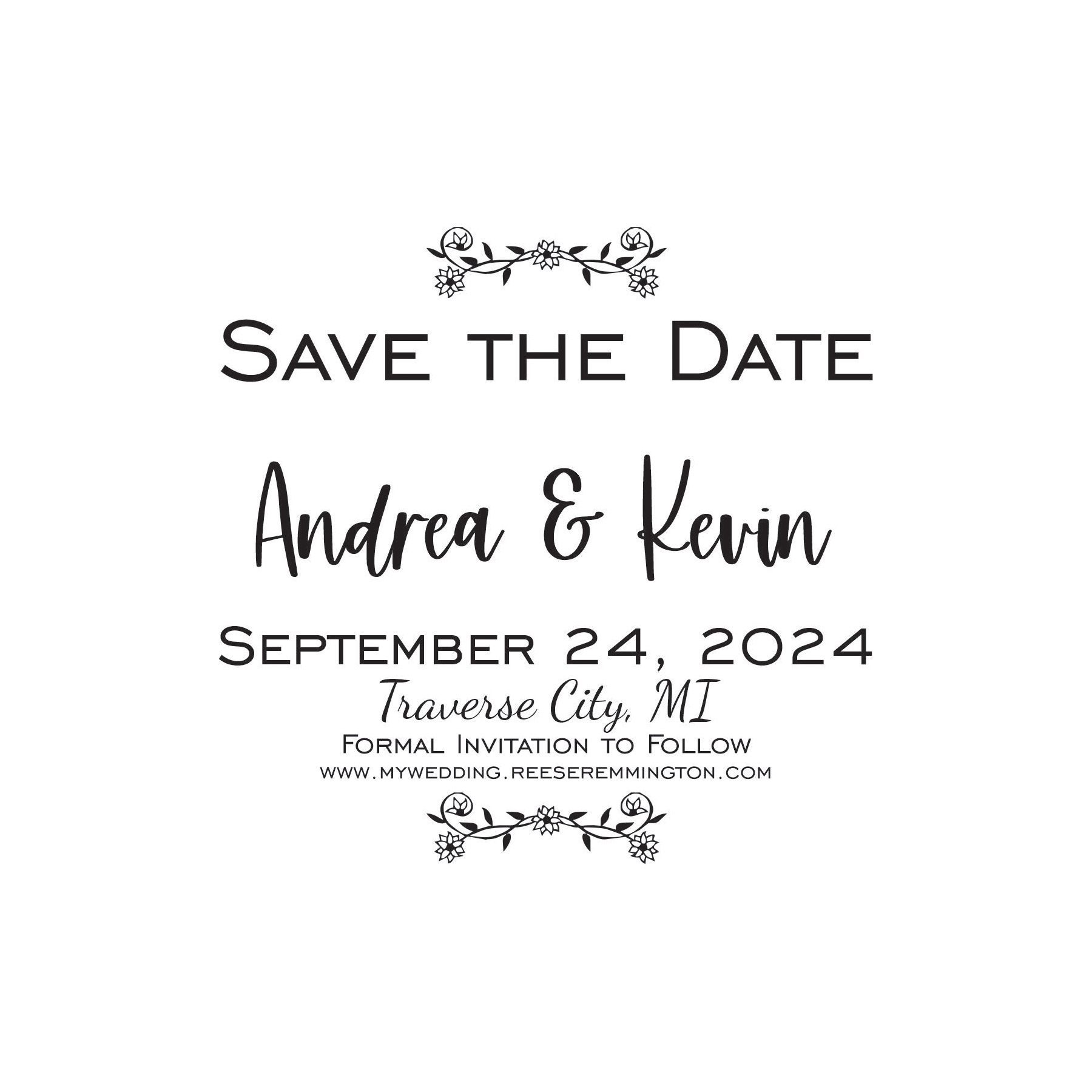 1A SAVE THE DATE Stamp - Large, Wood Handle, Custom