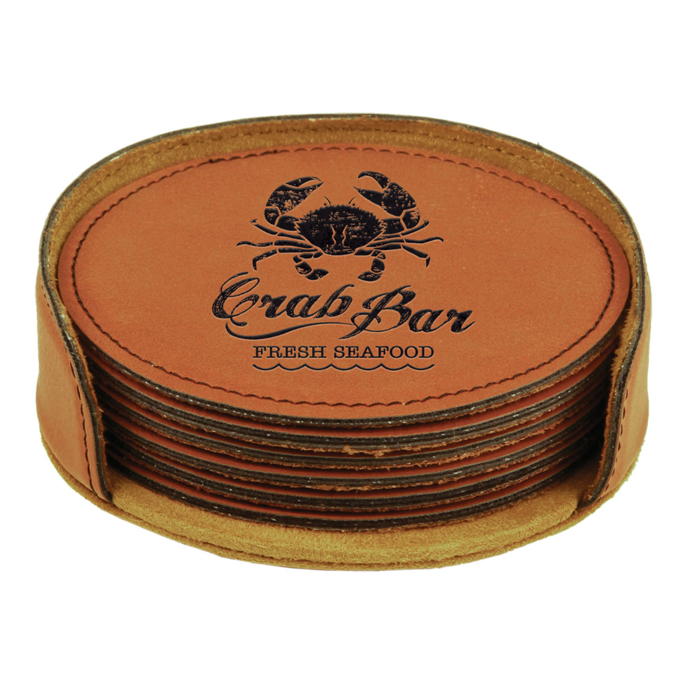 leather coasters - round