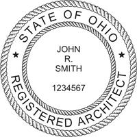 architect seal - wood stamp - ohio