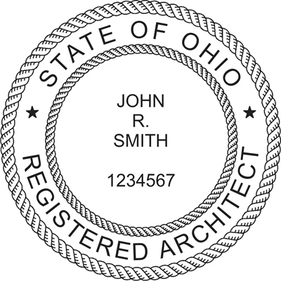 Architect Seal - Pre Inked Stamp - Ohio
