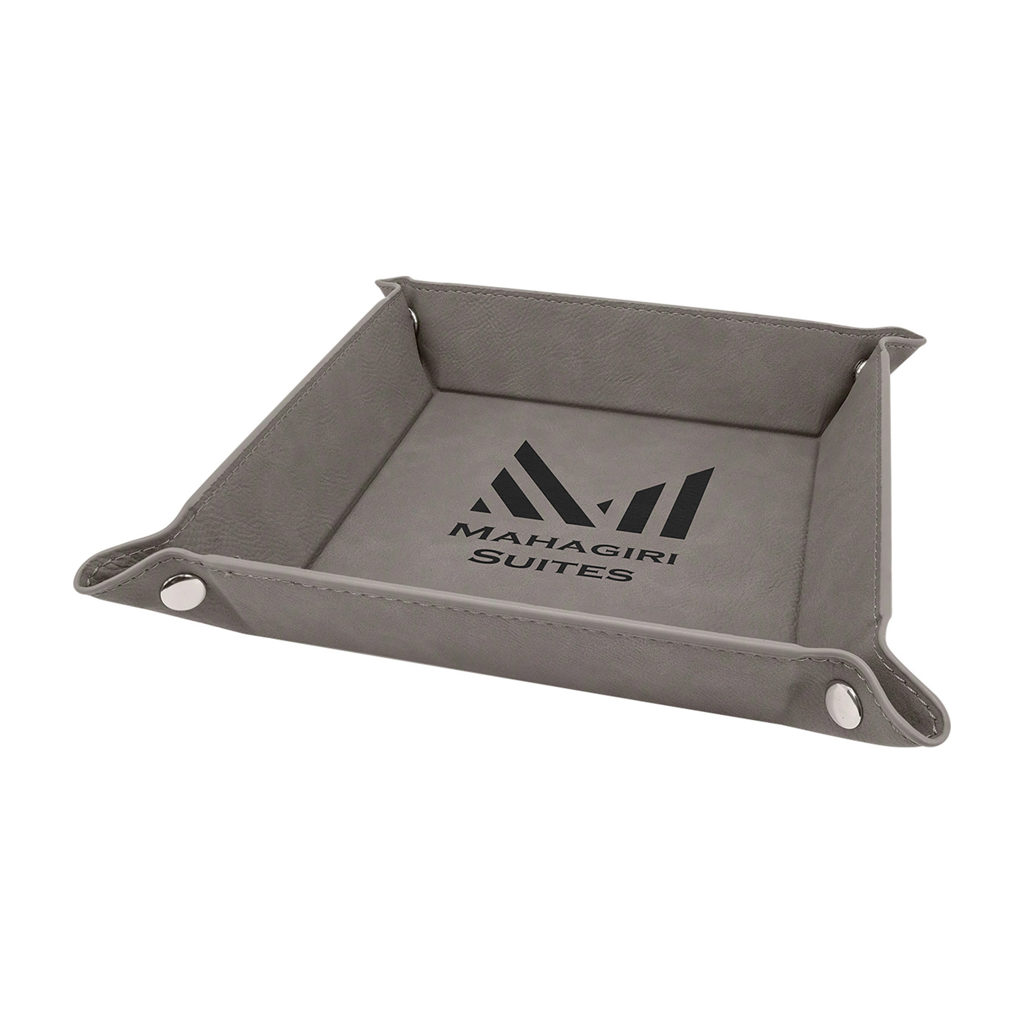 snap up tray - grey with silver snaps