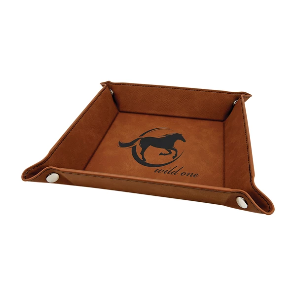 snap up tray - rawhide with silver snaps