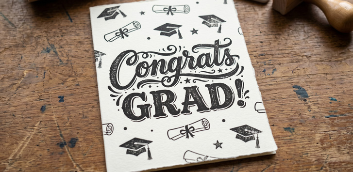 Congrats Grad homemade stamped card