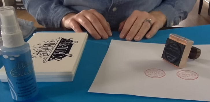 cleaning a rubber stamp