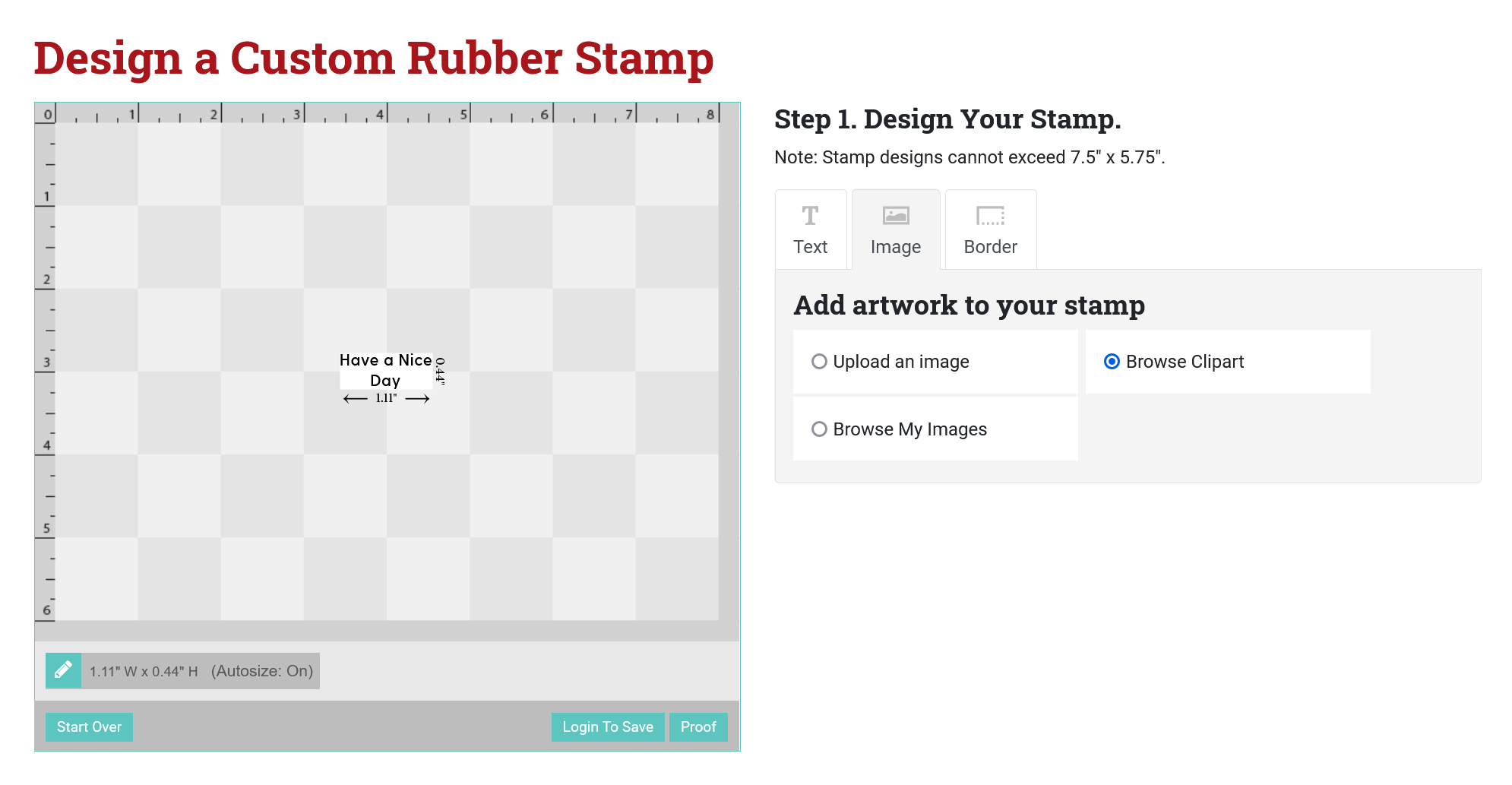 Uploading an image to a stamp