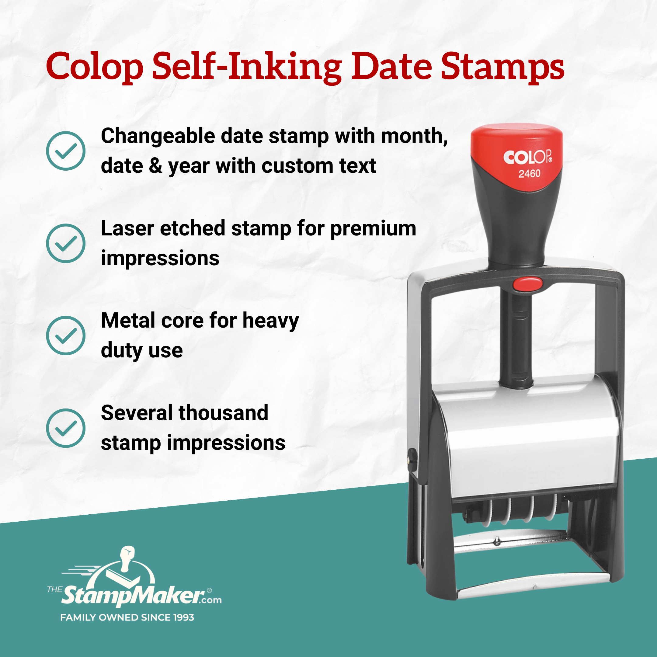 colop self inking date stamp details