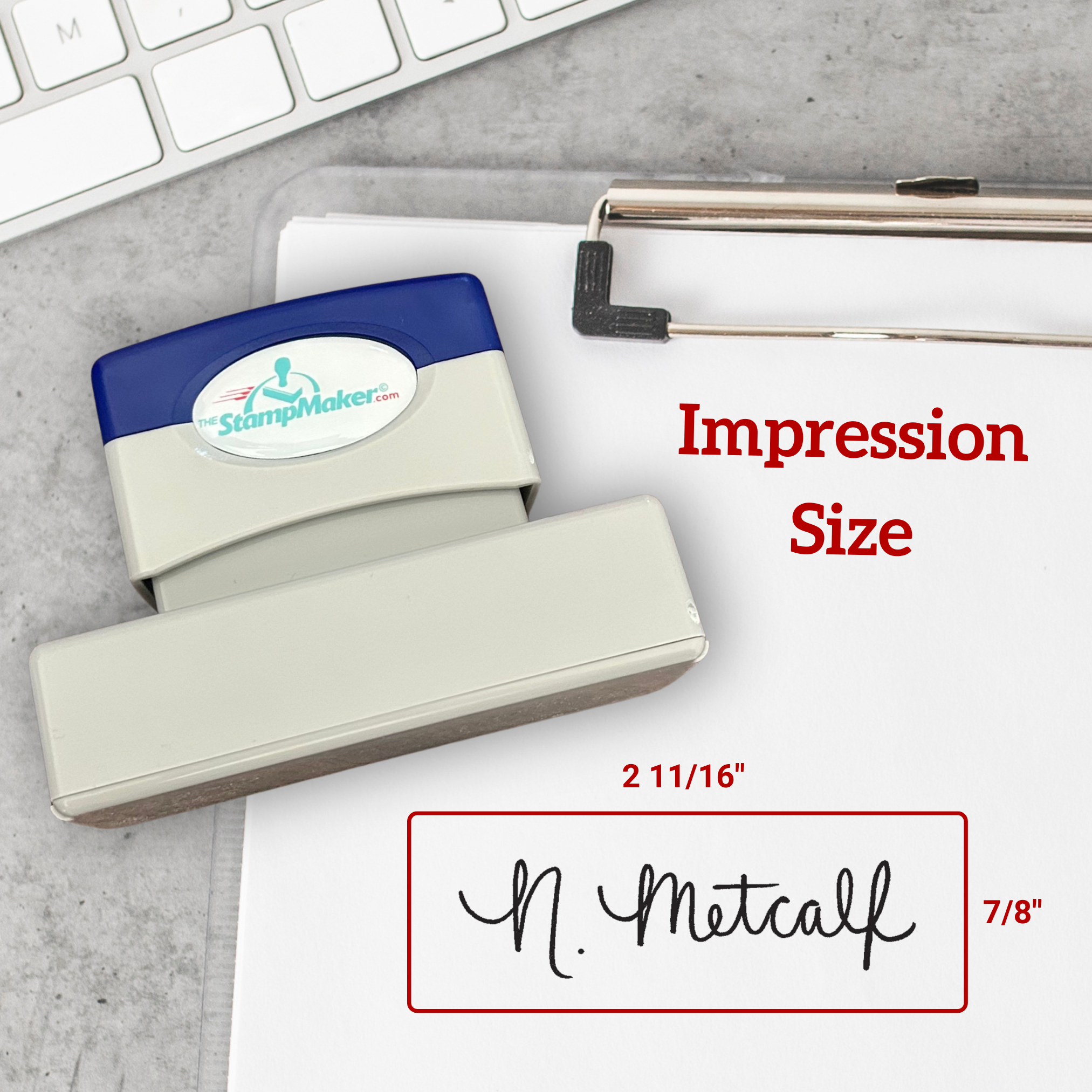 maxlight 185 signature stamp impression size