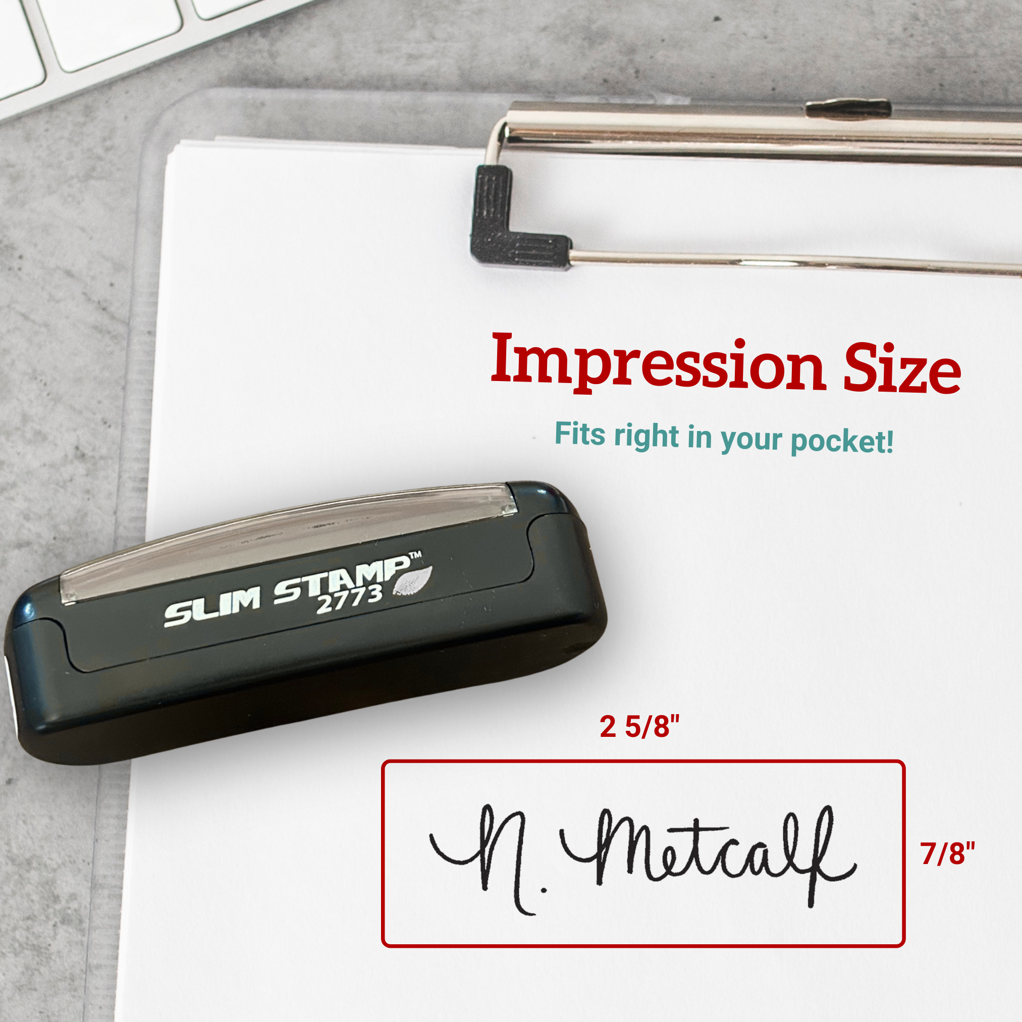 maxlight 2773 signature stamp impression size