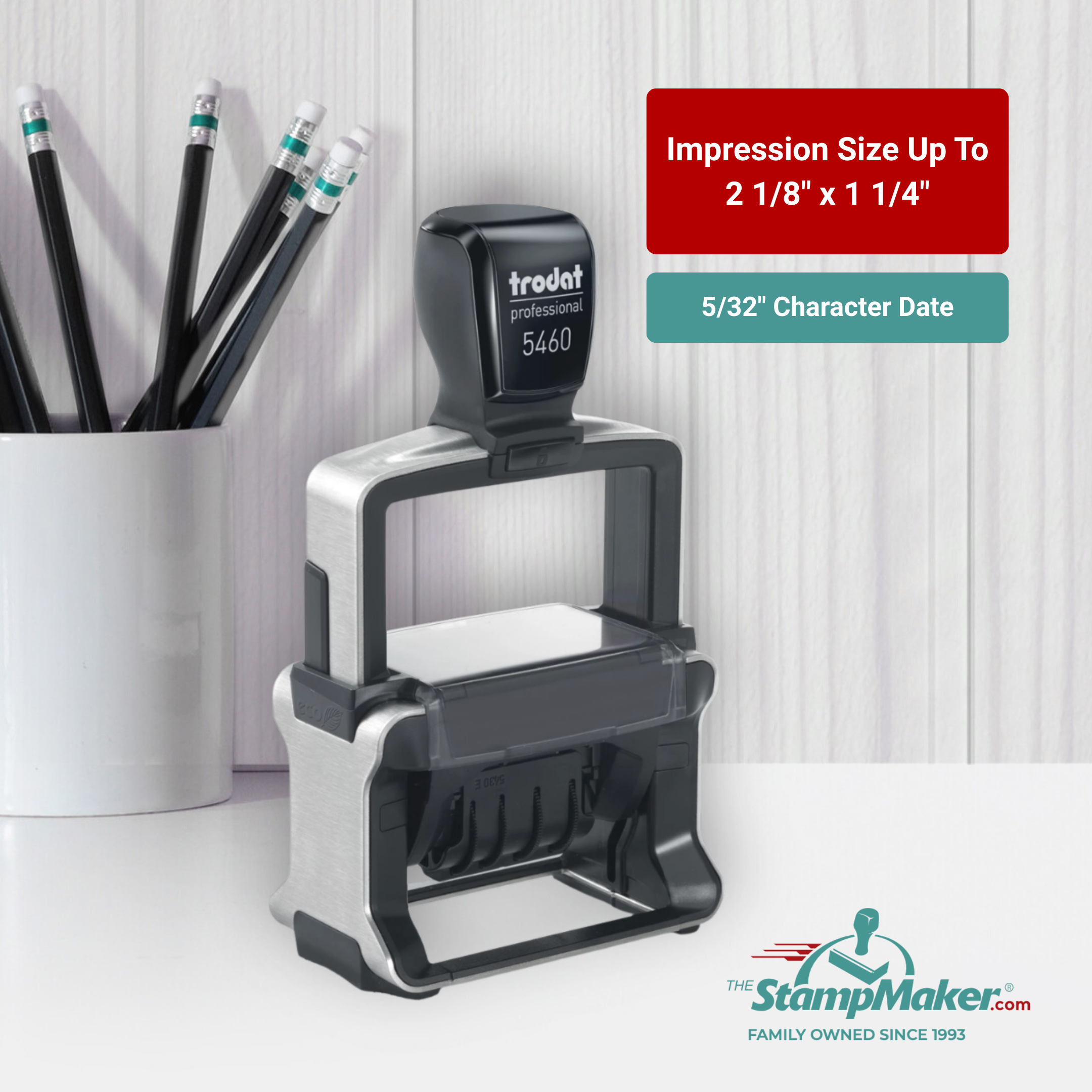 trodat professional 5460 self inking dater impression size