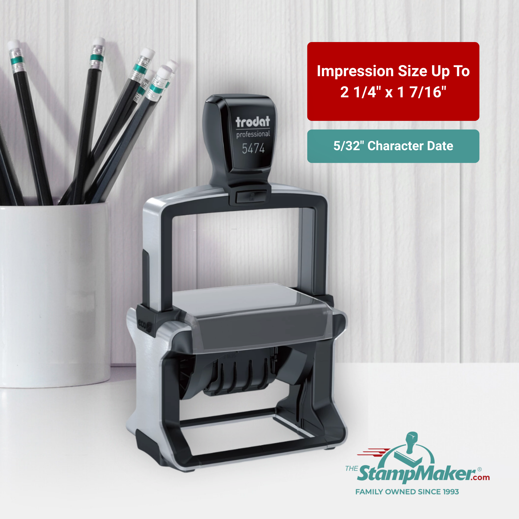 trodat professional 5474 date stamp impression size