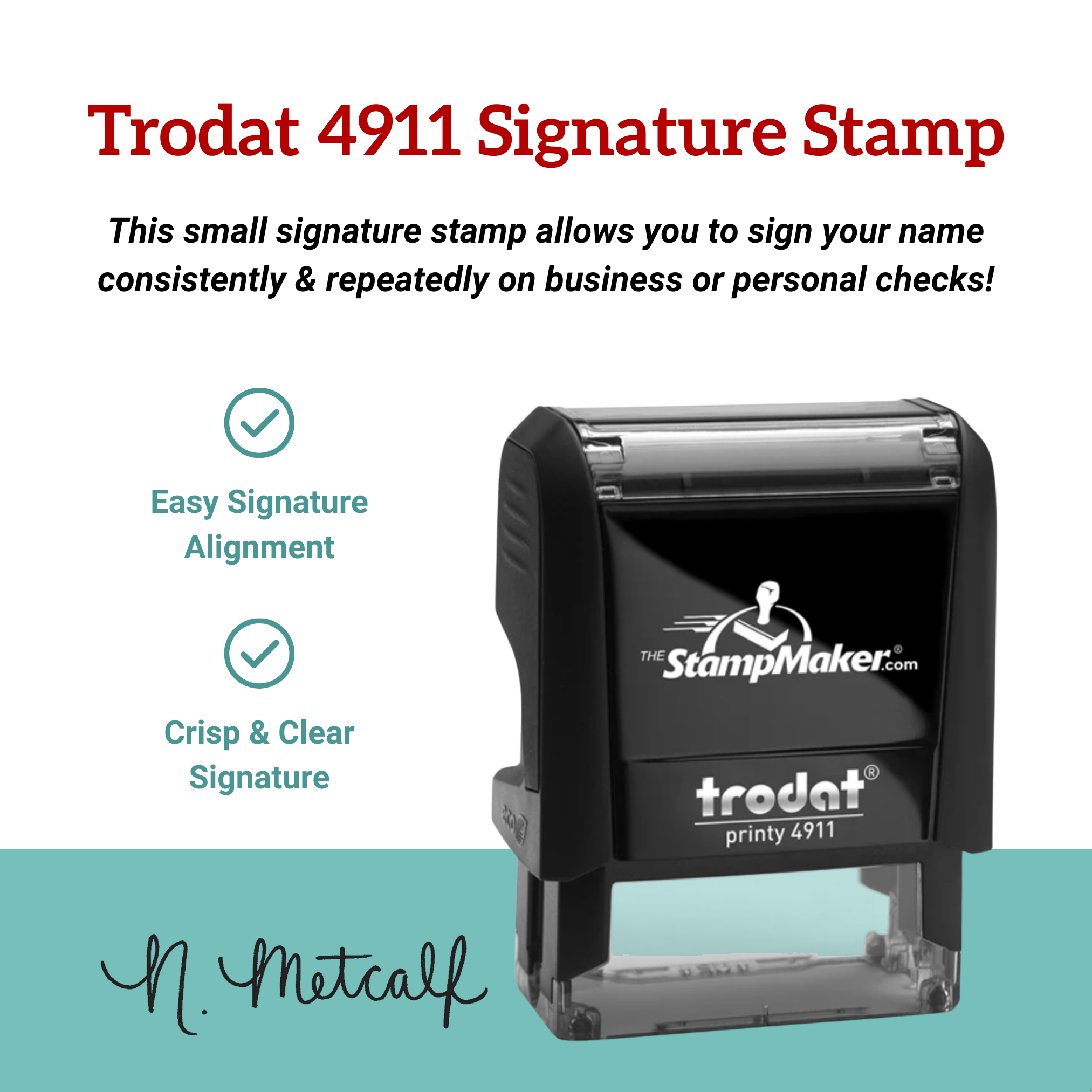 trodat 4911 signature stamp features