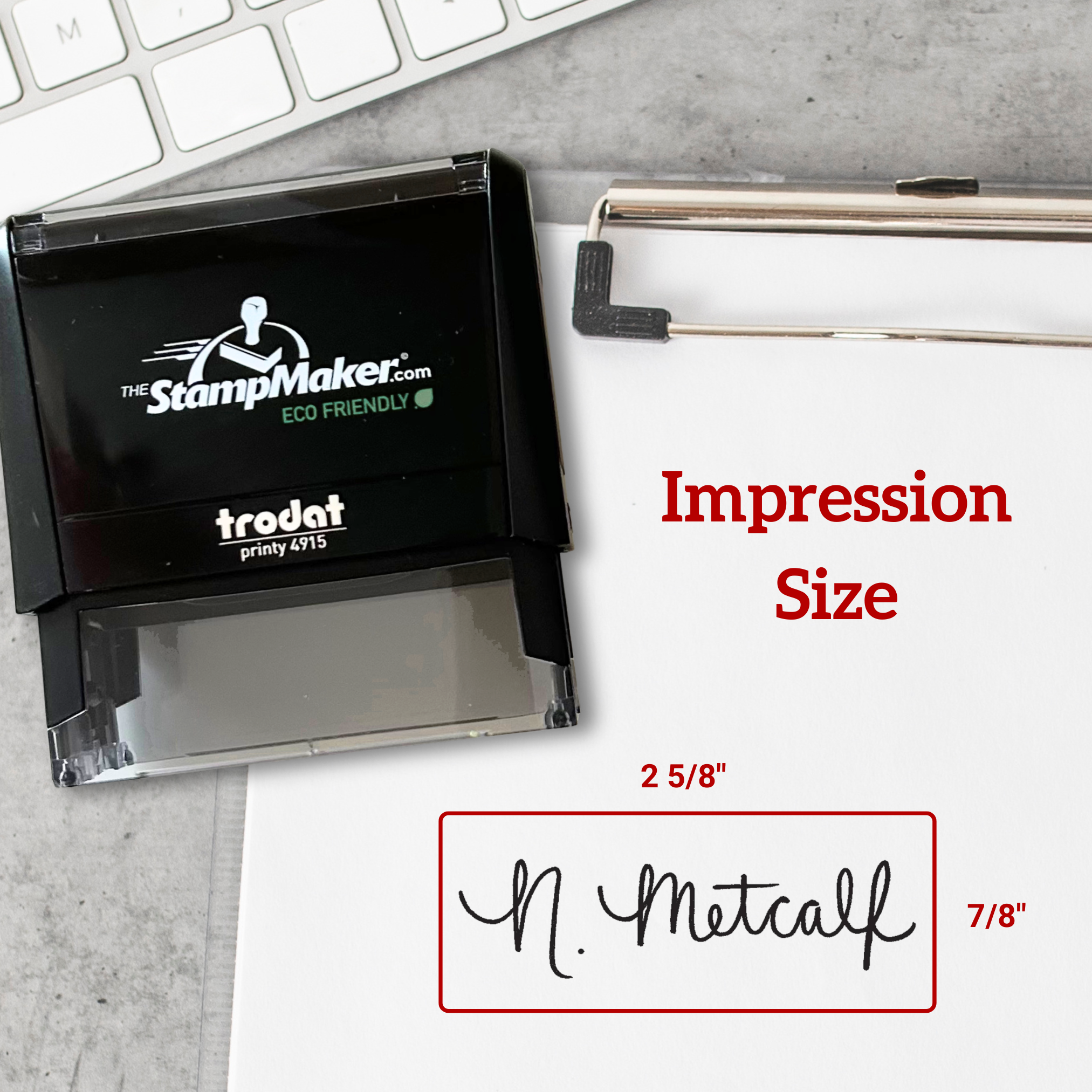 trodat 4915 signature stamp impression size