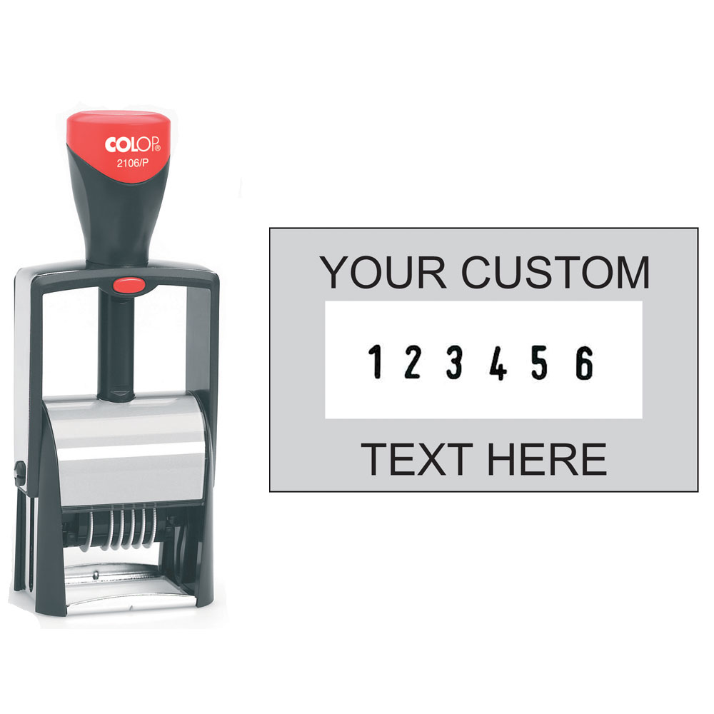Colop 2106P Number Stamp WITH TEXT COLOP 2106P