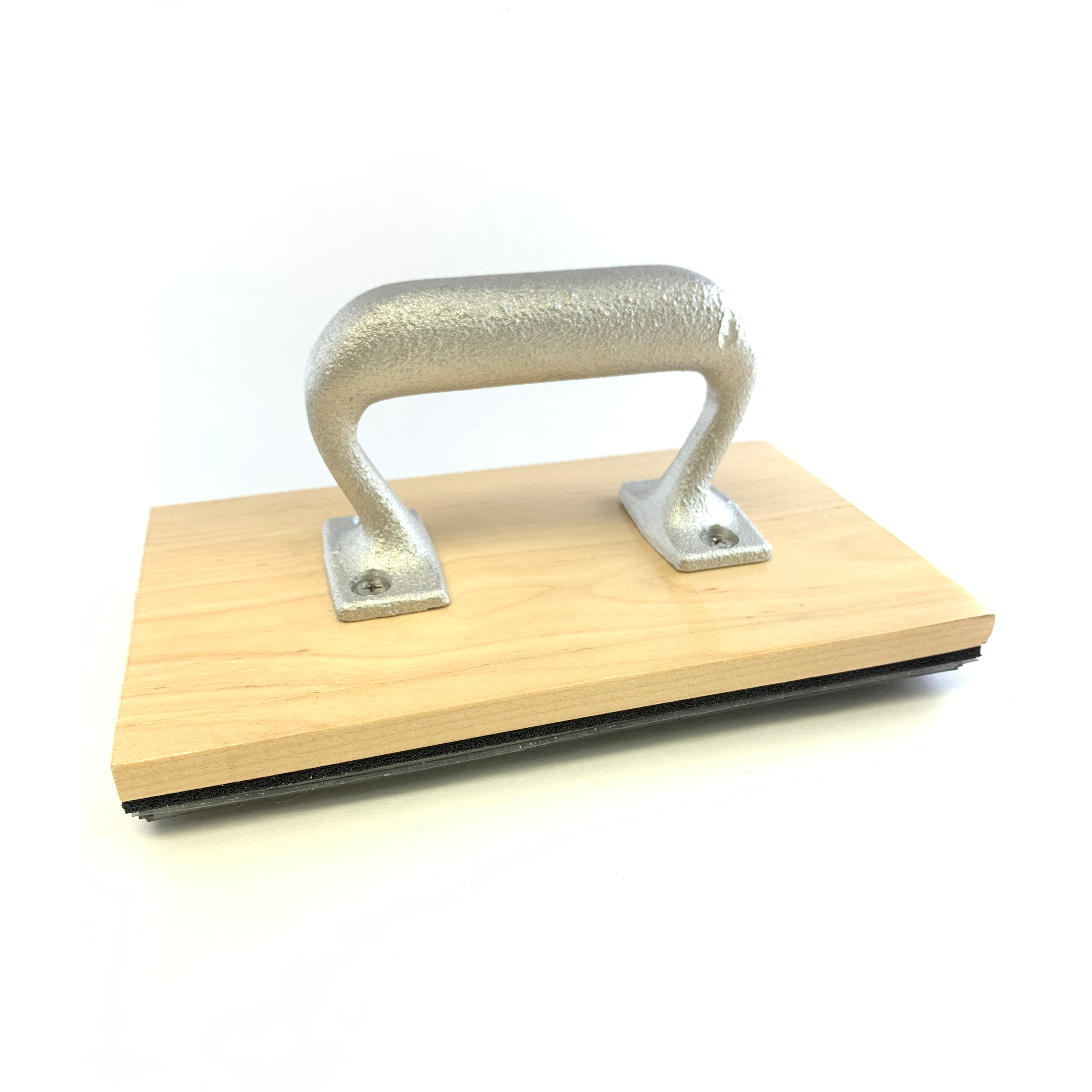 wood rubber stamp l8" x h6" with rocker mount and metal handle