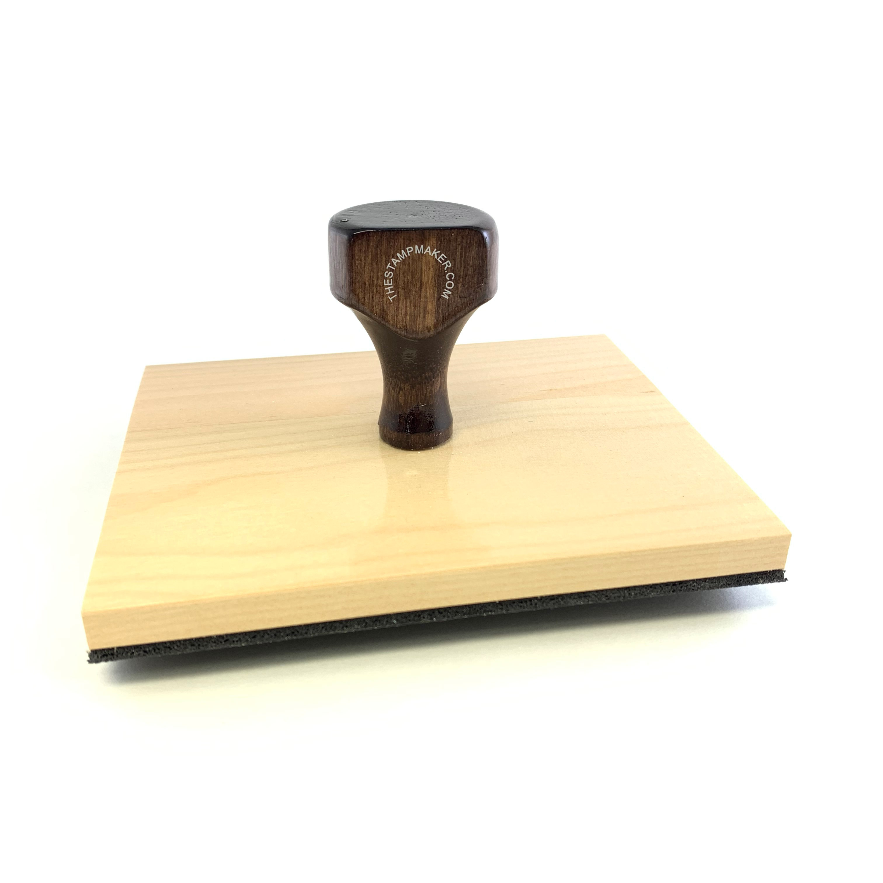 wood rubber stamp l5.5" x h4" with rocker mount