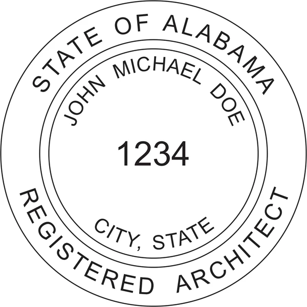 Architect Seal - Wood Stamp - Alabama