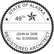 Architect Seal - Wood Stamp - Alaska