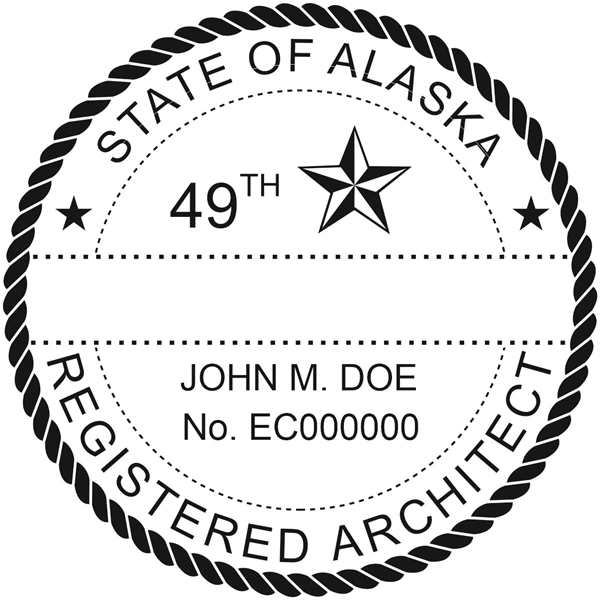 architect seal - wood stamp - alaska
