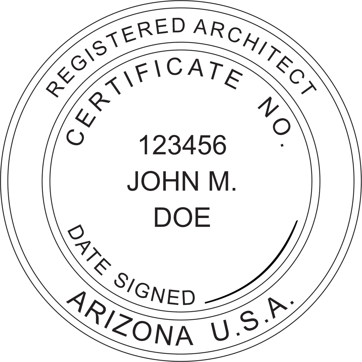 architect seal - pocket style - arizona