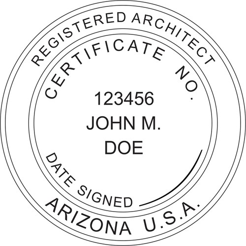 Architect Seal - Pre Inked Stamp - Arizona