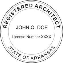 Architect Seal - Pre Inked Stamp - Arkansas