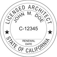 architect seal - pre inked stamp - california
