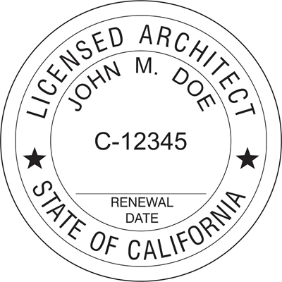 Architect Seal - Wood Stamp - California
