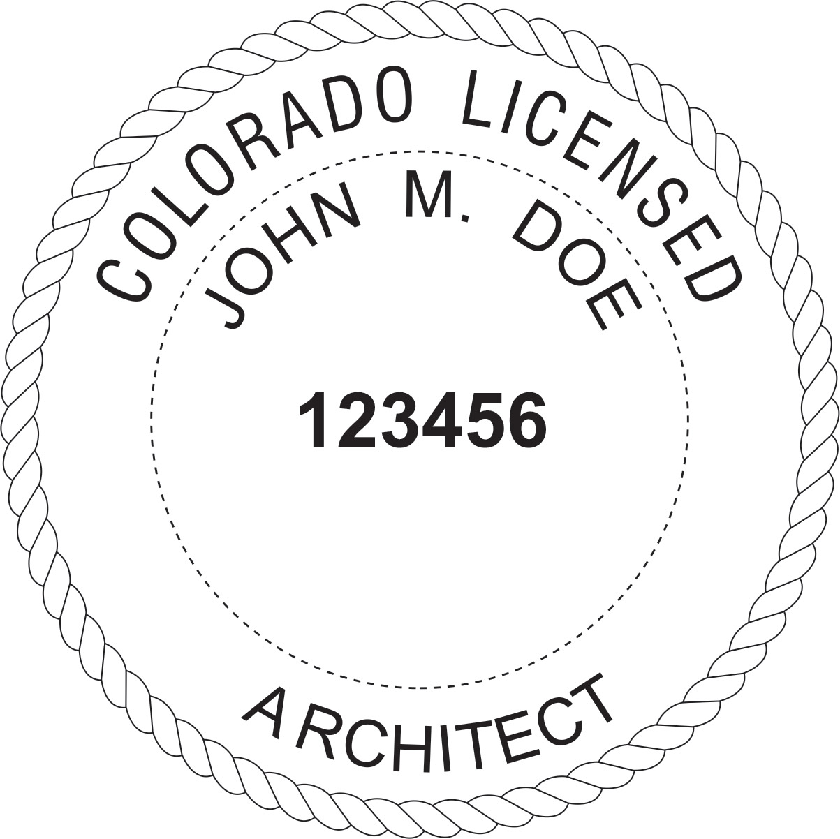 architect seal - wood stamp - colorado