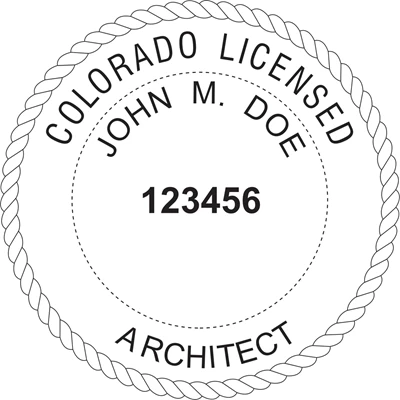 Architect Seal - Wood Stamp - Colorado