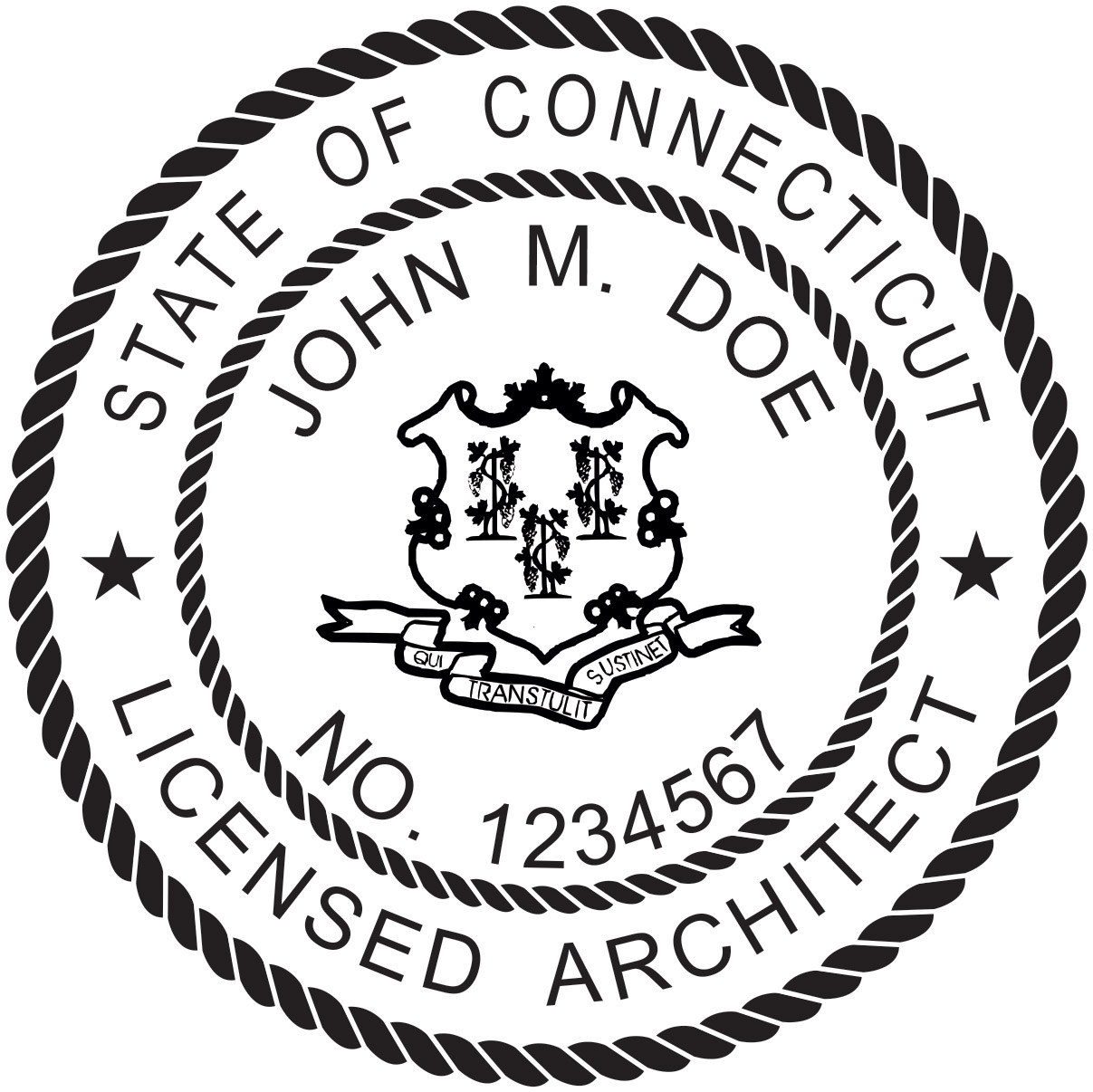 Architect Seal - Pre Inked Stamp - Connecticut