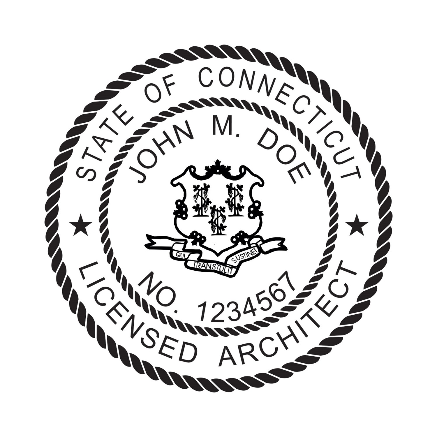 Architect Seal - Pre Inked Stamp - Connecticut