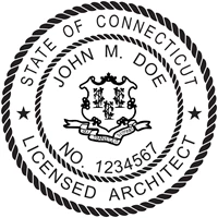 architect seal - pre inked stamp - connecticut