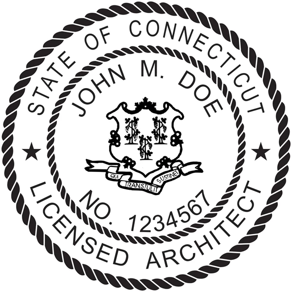architect seal - pre inked stamp - connecticut
