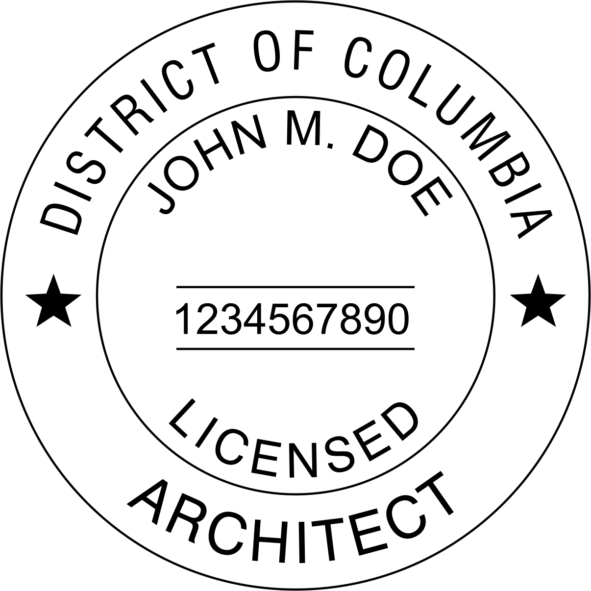 Architect Seal - Desk Top Style - Dist of Columbia