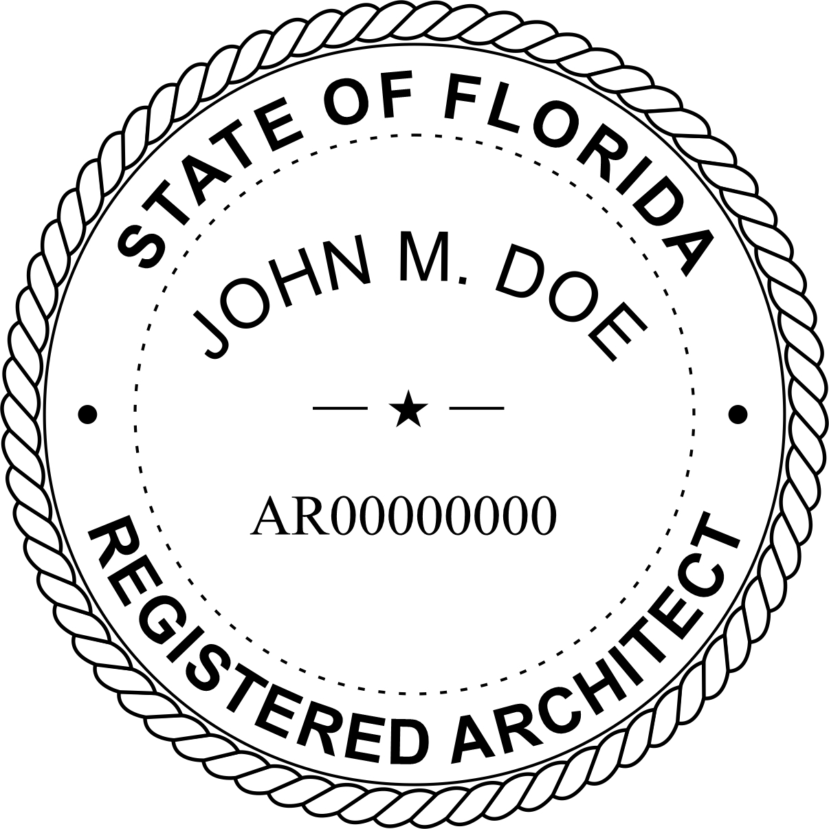 architect seal - wood stamp - florida