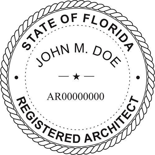 Architect Seal - Wood Stamp - Florida