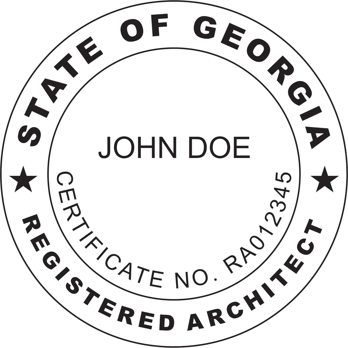 architect seal - wood stamp - georgia