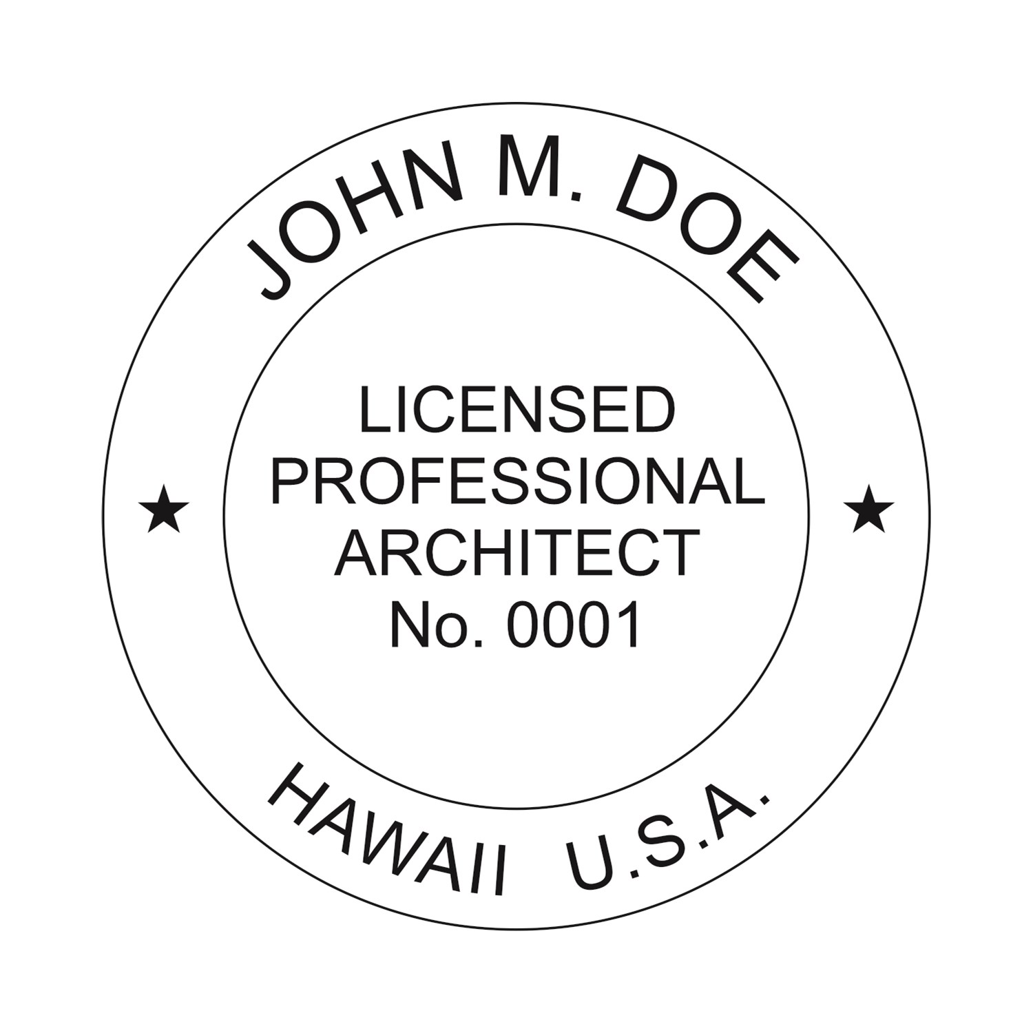Architect Seal - Wood Stamp - Hawaii