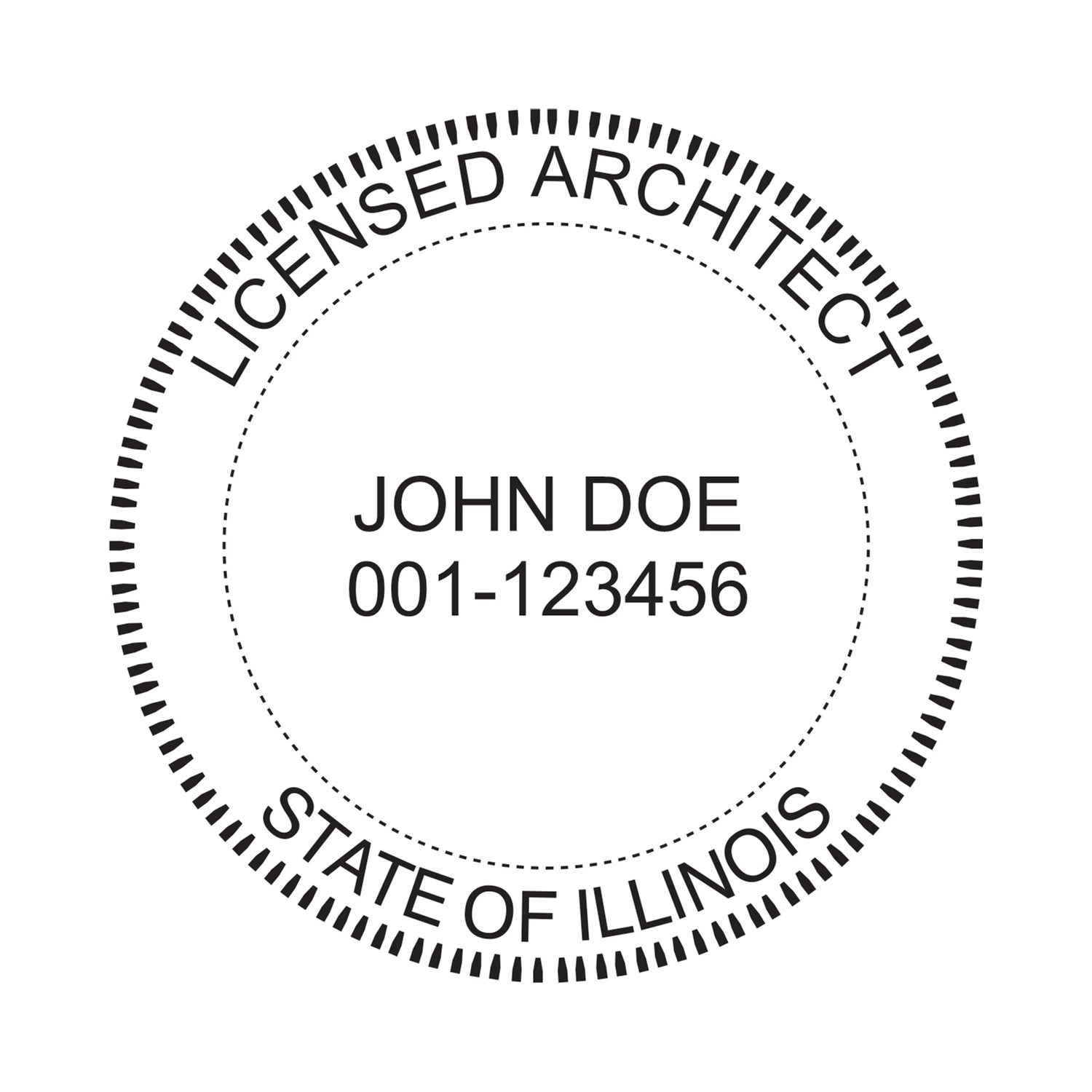 Architect Seal - Pre Inked Stamp - Illinois
