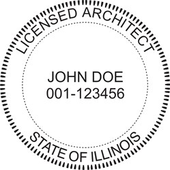 Architect Seal - Wood Stamp - Illinois