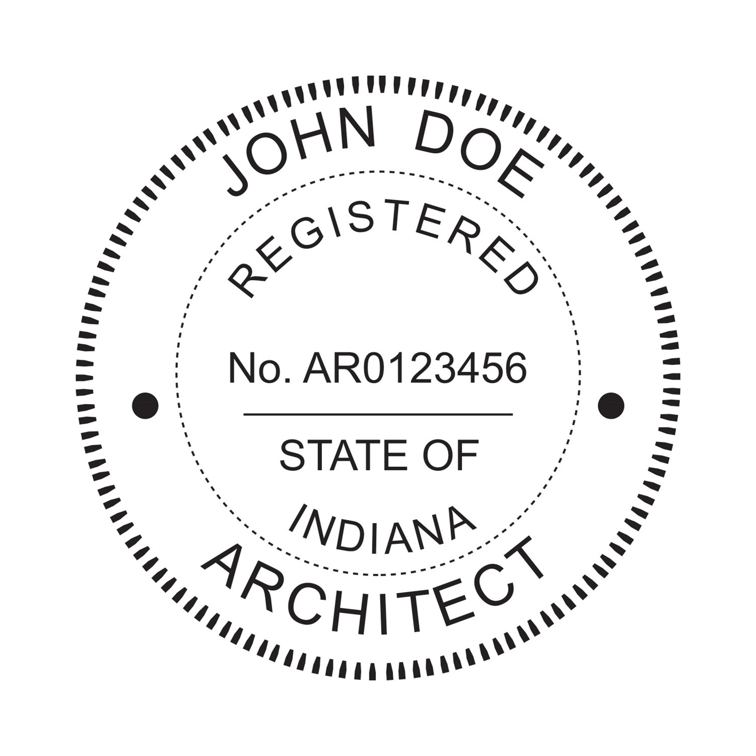 Architect Seal - Wood Stamp - Indiana