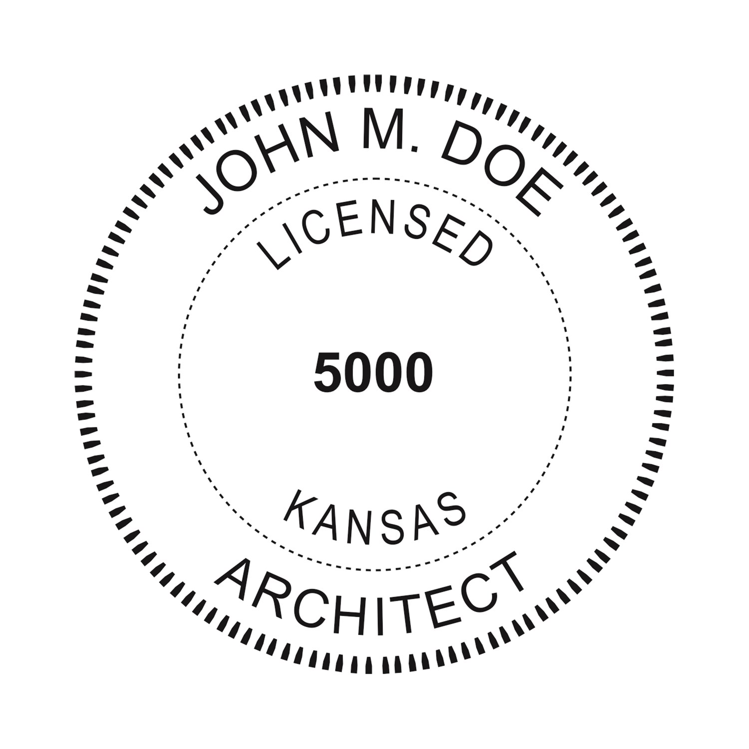 Architect Seal - Pre Inked Stamp - Kansas