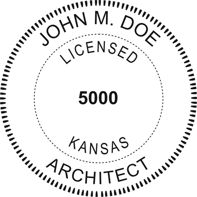 Architect Seal - Pre Inked Stamp - Kansas