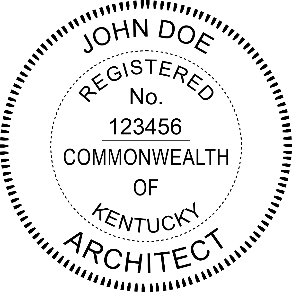 architect seal - wood stamp - kentucky