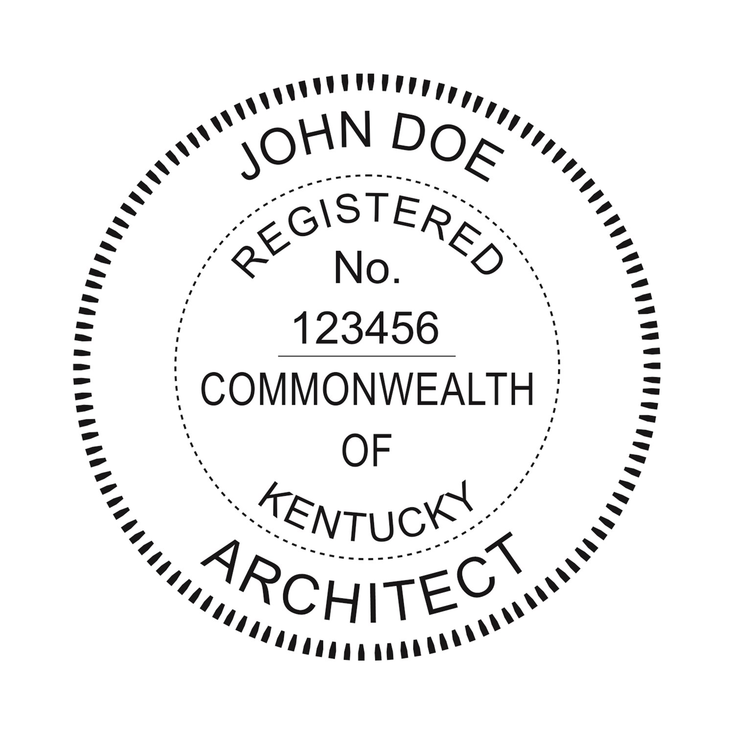 Architect Seal - Pre Inked Stamp - Kentucky