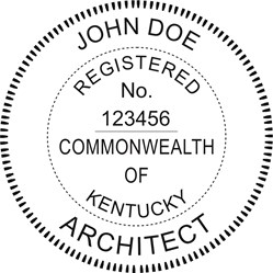 Architect Seal - Wood Stamp - Kentucky