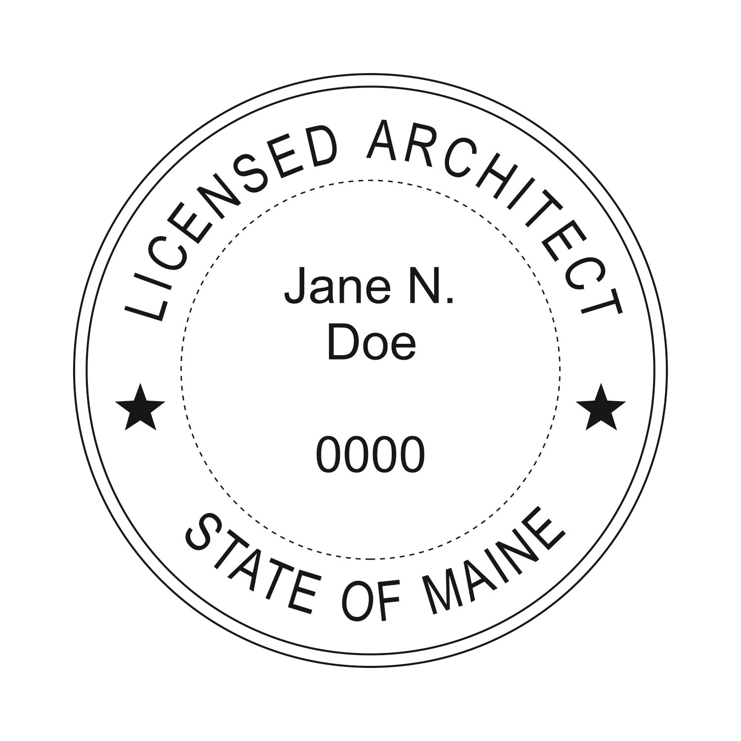 Architect Seal - Pre Inked Stamp - Maine